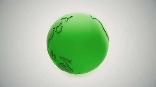 Green world concept over white gradient background