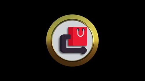 E-commerce Return Shopping Bag 3D Icon Loop