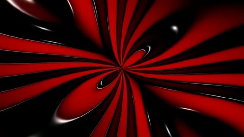 Abstract Red and Black Glossy Swirling Stripes Background Loop