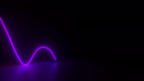 Pink Light Radiating Against Black Background