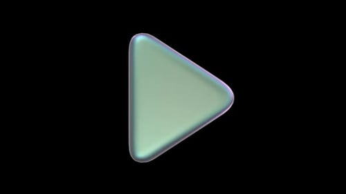 Play Icon Iridescent social media aesthetics on a transparent alpha