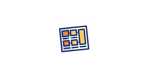 Animated Flat Design Icon of UI Layout Grid