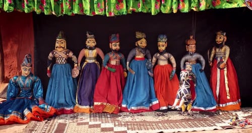 Traditional Rajasthani Kathputli Puppetry Puppet Show Rajasthan India