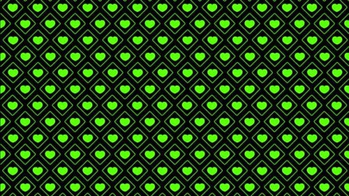 Pulsating Green Hearts and Diamonds Pattern Loop