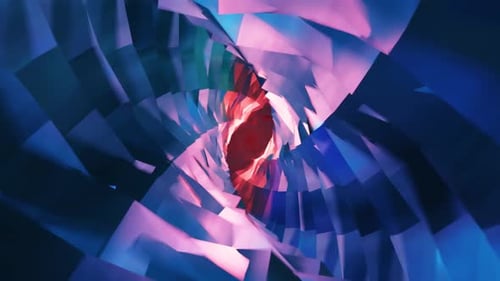 Abstract Geometric Digital Tunnel Vortex Background Loop