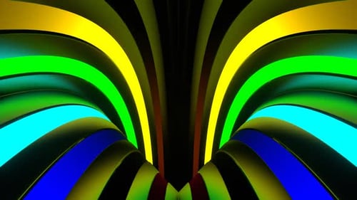 Kreis, beweglicher Regenbogen, Neonlinien-Hintergrund, Vj Loop In HD
