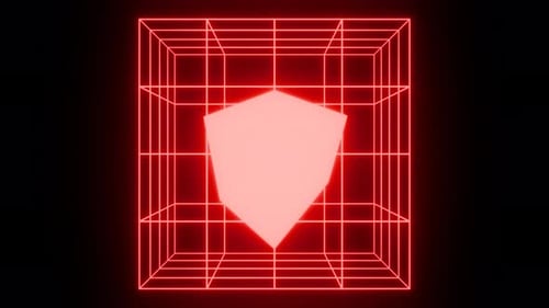 Object In Cage 4 K Vj Loop Futuristische Musik-Hintergrundanimation Rot