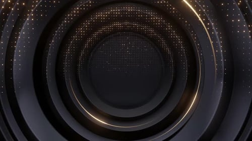 Elegant Golden Circles Particle Reveal for Brand Logo