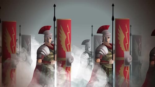 Stylized Animated Roman Legionaries with Standards