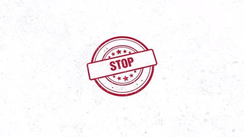 Animated Red Grunge Stop Rubber Stamp