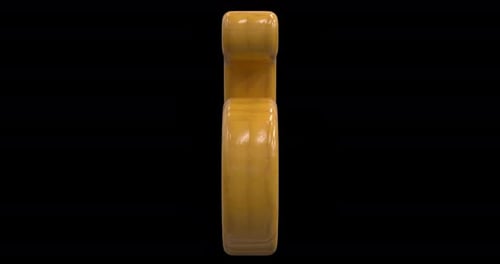 3D Number 5 360 Rotation Seamless Loop Alpha Channel