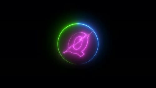 Neon Glowing Letter Q Logo Intro Animation