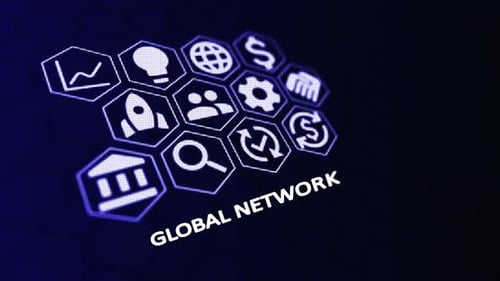 Global Network and International Business Connectivity Concept. technology, business and network