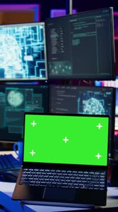 Vertical Video Hacker Using Green Screen Laptop to Deploy Malware on Unsecured Devices