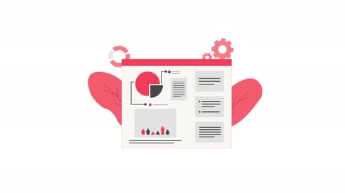 Animated Flat Design Business Report with Data Analytics