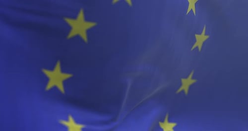 Waving European Union Flag Seamless Loop Background