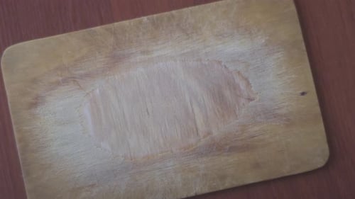 Still Shot of a Wood Cutting Board