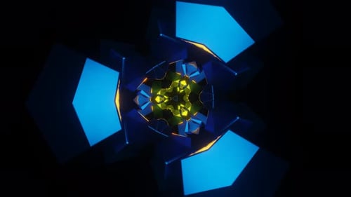 Un bucle VJ perfecto con luces de neón rítmicas parpadeantes en un vibrante estilo discoteca