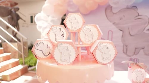 Pastel Elephant Decorations for Elegant Baby Shower