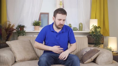 Man with nausea.