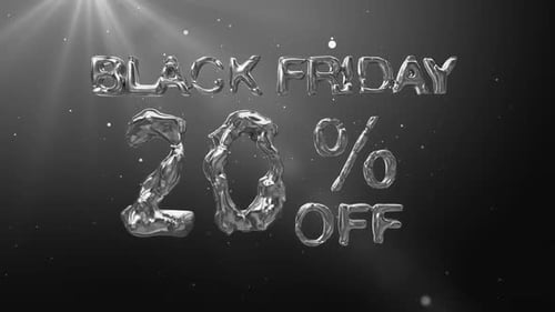 Liquid Chrome Black Friday 20 Percent Off Text Animation