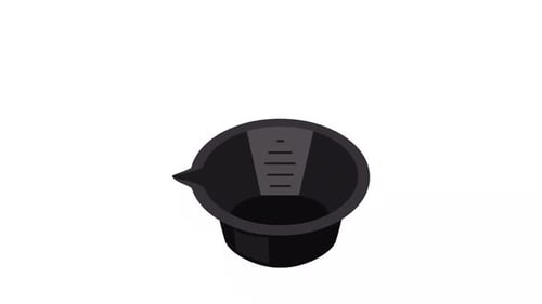 Flat Design Animated Mixing Bowl Filling with Liquid