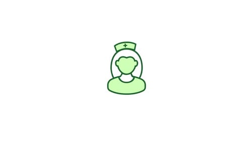 Animated Nurse Icon Breathing in Flat Design