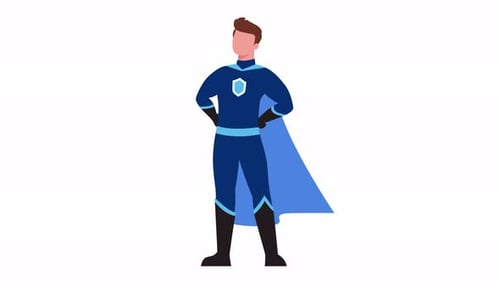 Animación de un protector de pie con una capa ondulante.