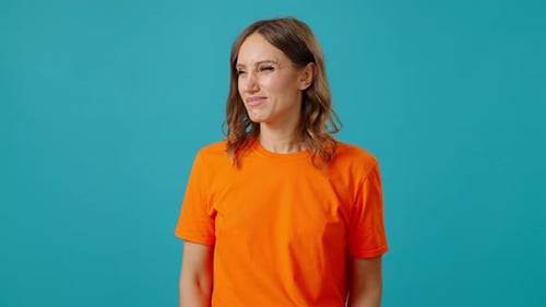 Woman Gesturing with Frustrated and Surprised Expressions