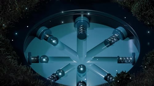 Animation 3D en boucle de boules coulissantes