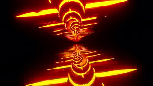 Abstract spinning tunnel with lava color. Looped animation