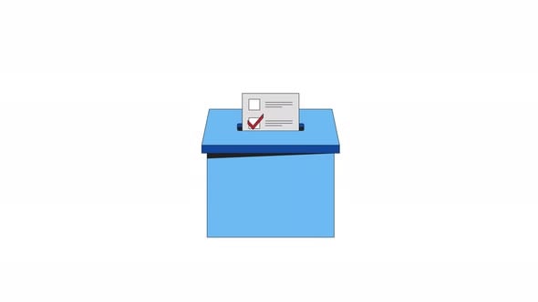 Animated Ballot Paper Drops Into Voting Box, Elements Motion Graphics ...