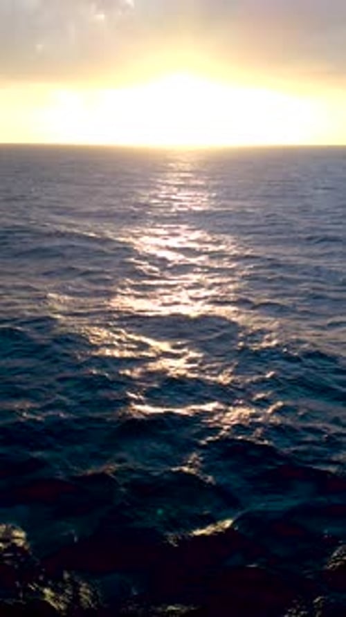 Bright Sunset Reflections Over Curacao Sea