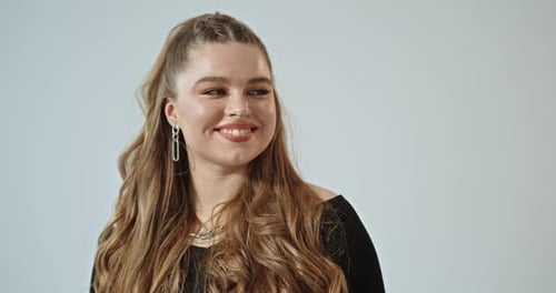 Smiling Young Woman Portrait Close Up