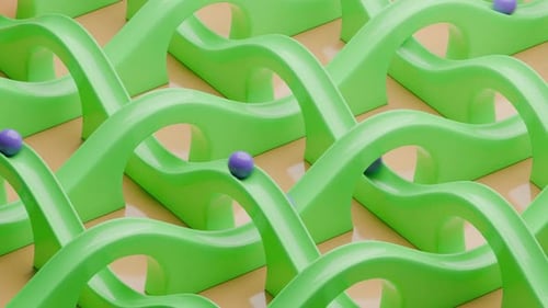 Slide Balls Loop 3D Animation