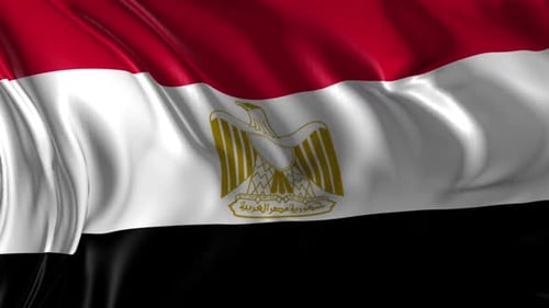 Realistic Egypt National Flag Waving Loop Animation