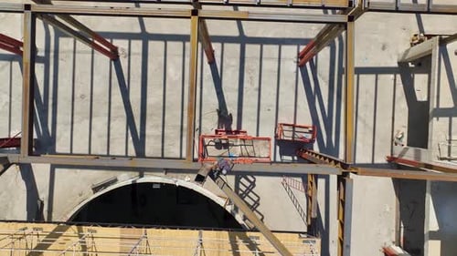 Aerial View Commercial Complex Approaching Completion Aerial Insights Into Modern Infrastructure