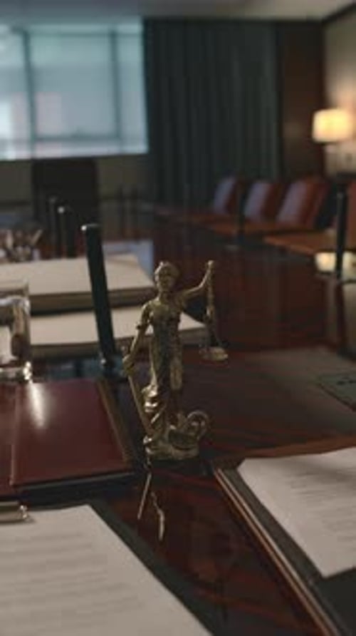 Scales of Justice in a Law Office