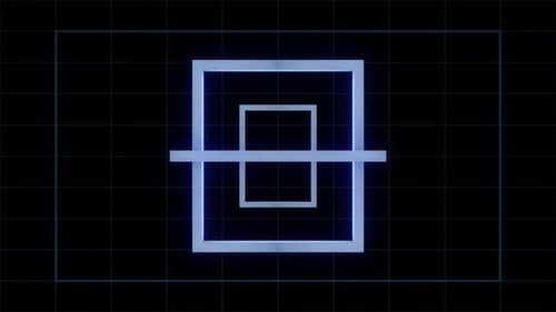 Abstract Geometric Tunnel Loop with Glowing Blue Shapes