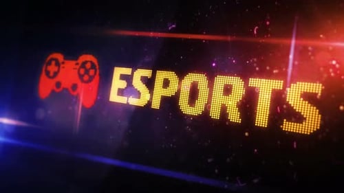 Esports symbol light flashing on digital display