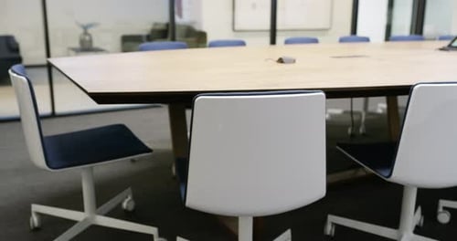 Empty Modern Conference Room with Oval Table