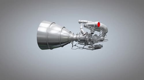 Rotating 3D Rocket Engine for Space Technology Visualization