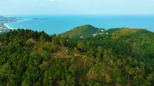 Mountain and cliff in the middle of the sea. Tropical paradise exotic island
