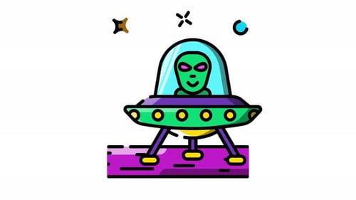 Animated Modern Alien UFO Icon