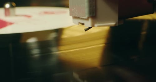 Vinyl Record Spinning on a Turntable