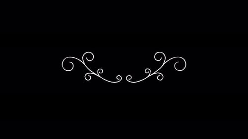 Vow Collection: Hand drawn loop element of a curvy branch design on a black background