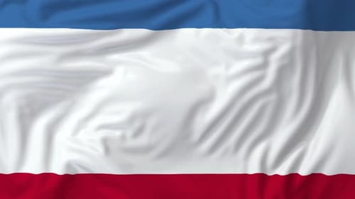 Waving Flag Animation with Blue White Red Stripes