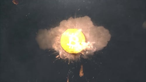 Bitcoin Logo Revealed with Explosion
