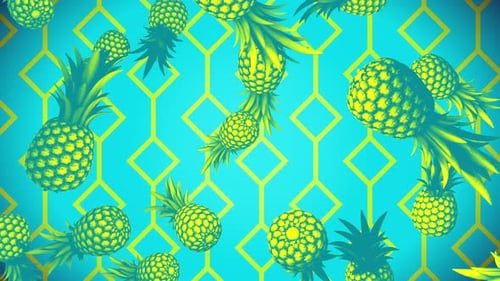 Fallende Ananas im Vintage-Stil 02