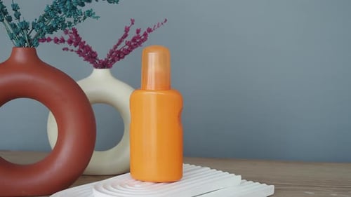 Cosmetic Bottle Still Life with Modern Vases